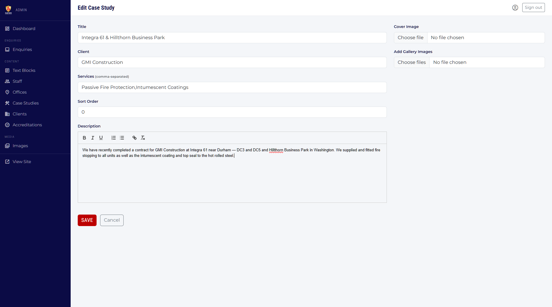 Edit case study form